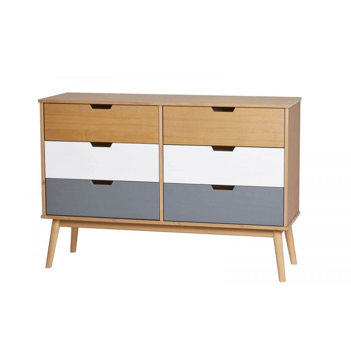 Commode 6 tiroirs 120 cm, ALMA multicolore, BOBOCHIC