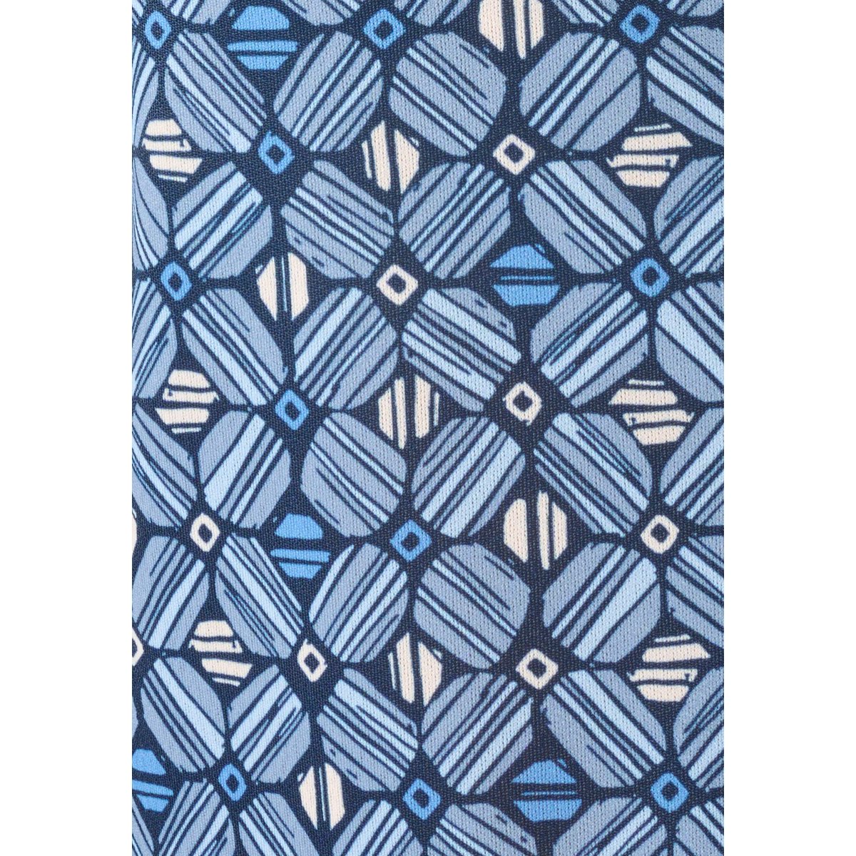 Chemisier maille crêpe bleu graphique, DAMART