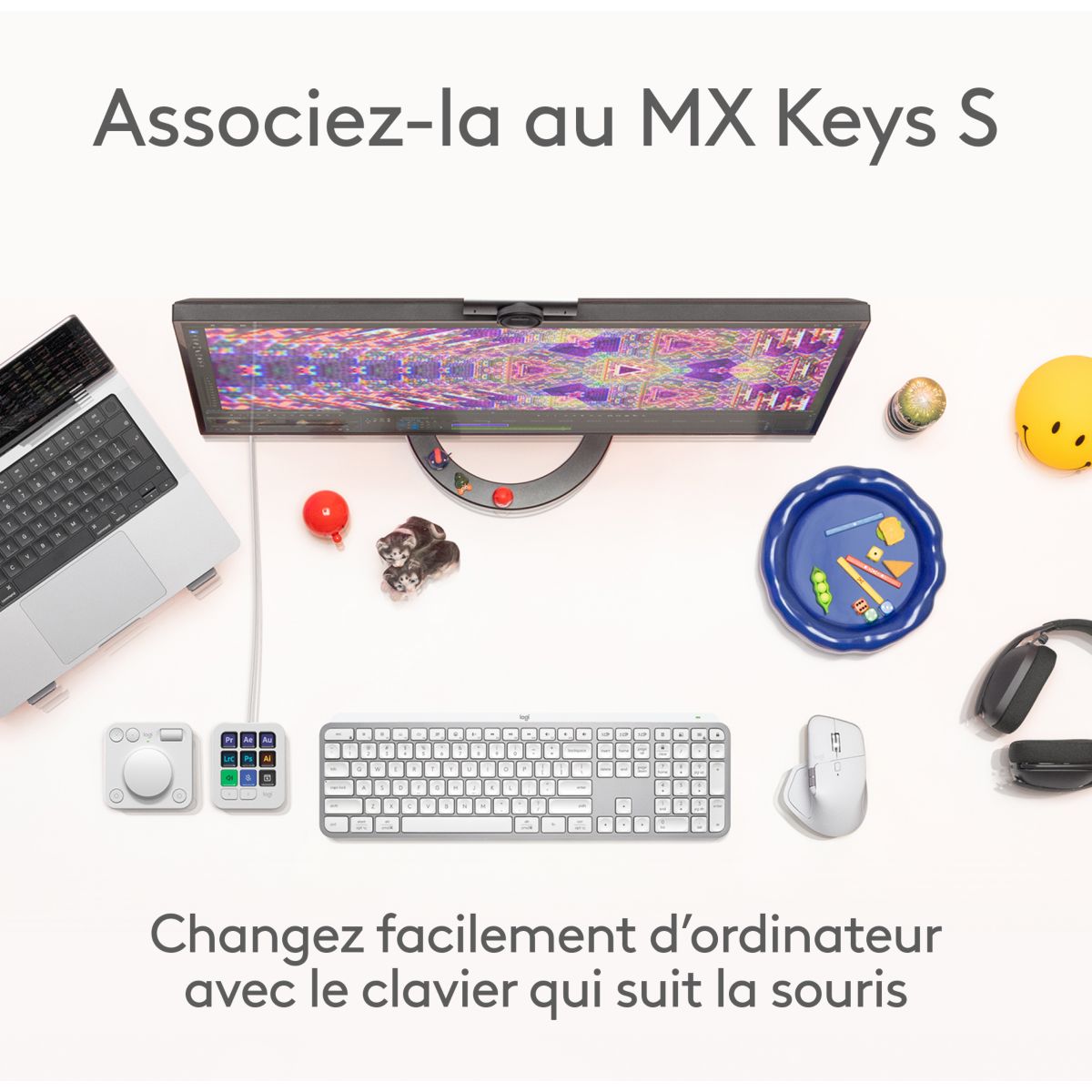Souris sans fil rechargeable MX Master 4 Off White couleur unique, LOGITECH