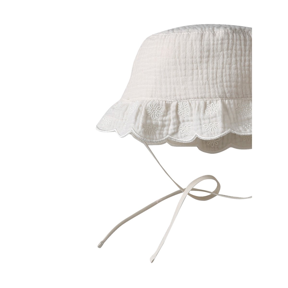 Chapeau bords festonnés écru, VERTBAUDET