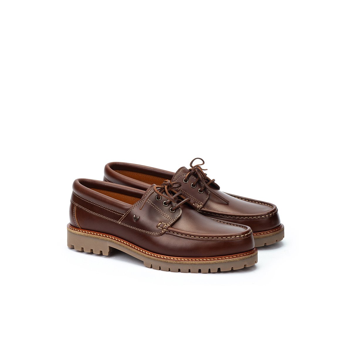 Chaussures bateau cuir Glenmore cognac, MARTINELLI