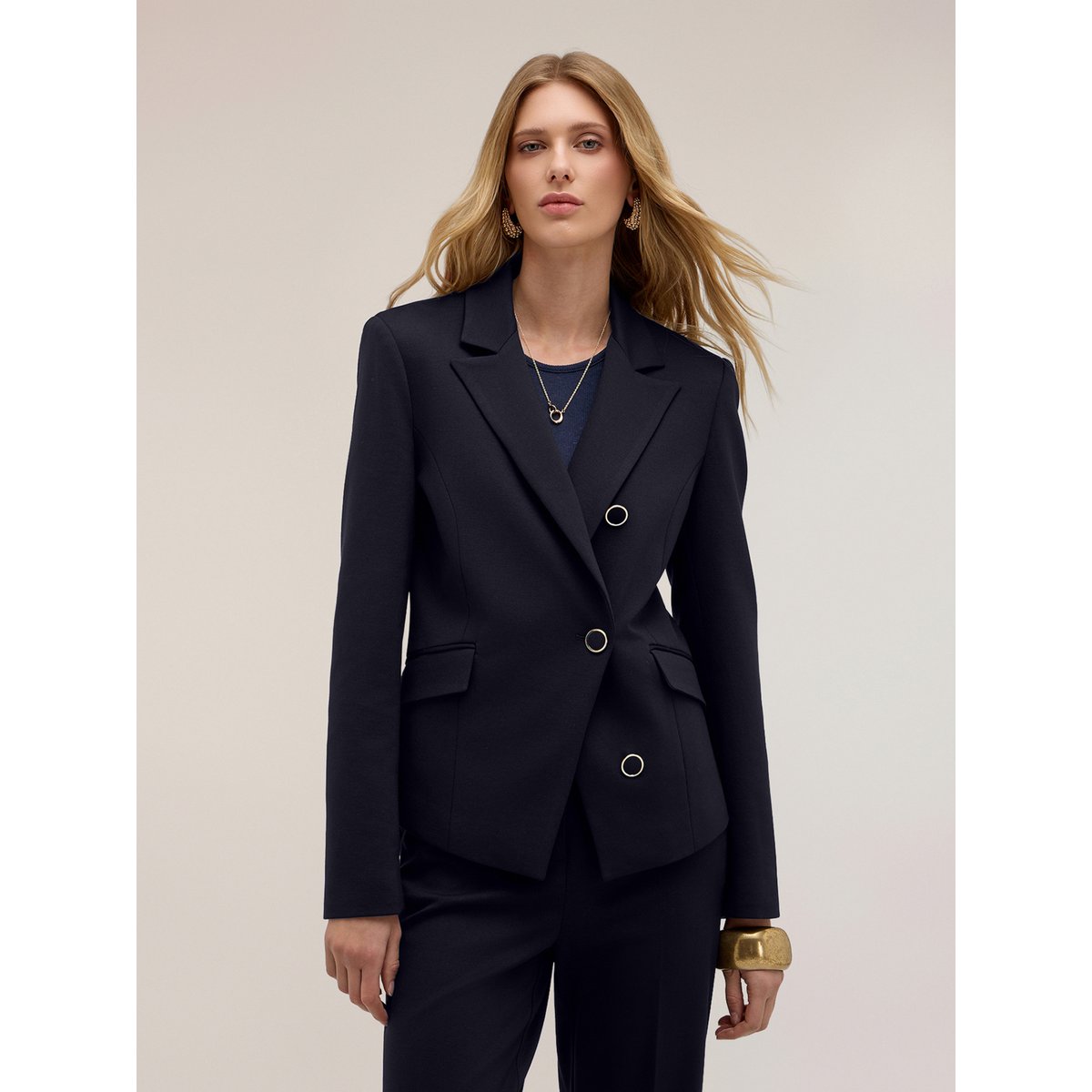 Blazer croisé bleu, MOTIVI