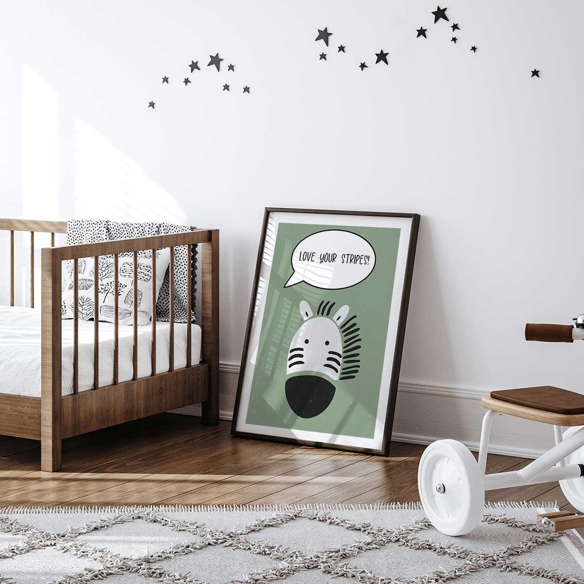 Affiche enfant zebre affiche seule, HEXOA