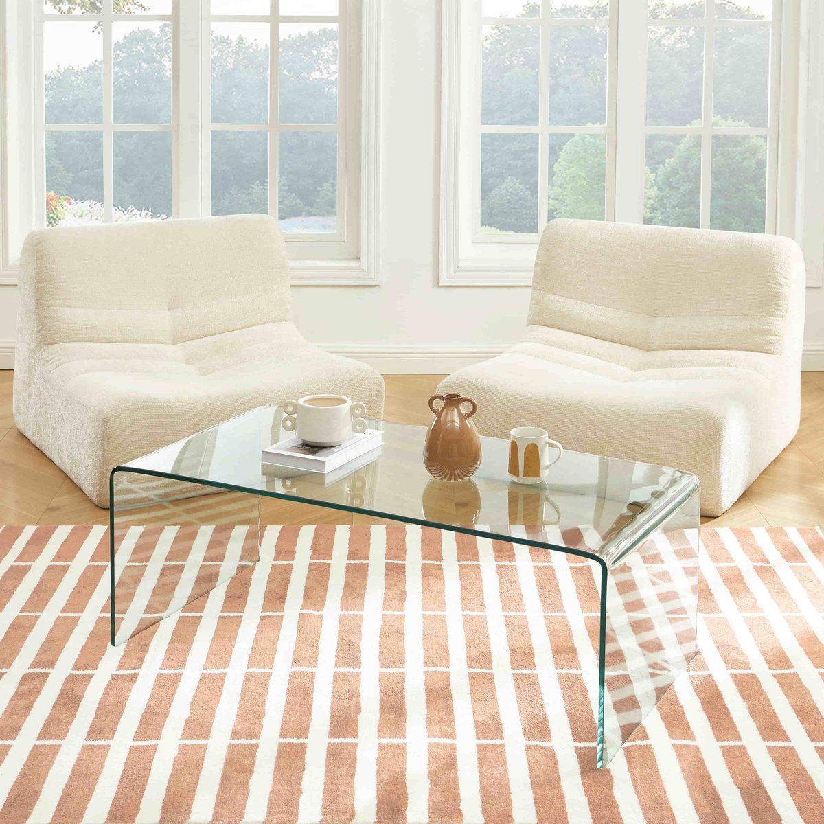Table basse verre trempé GINZA transparent, SORELH