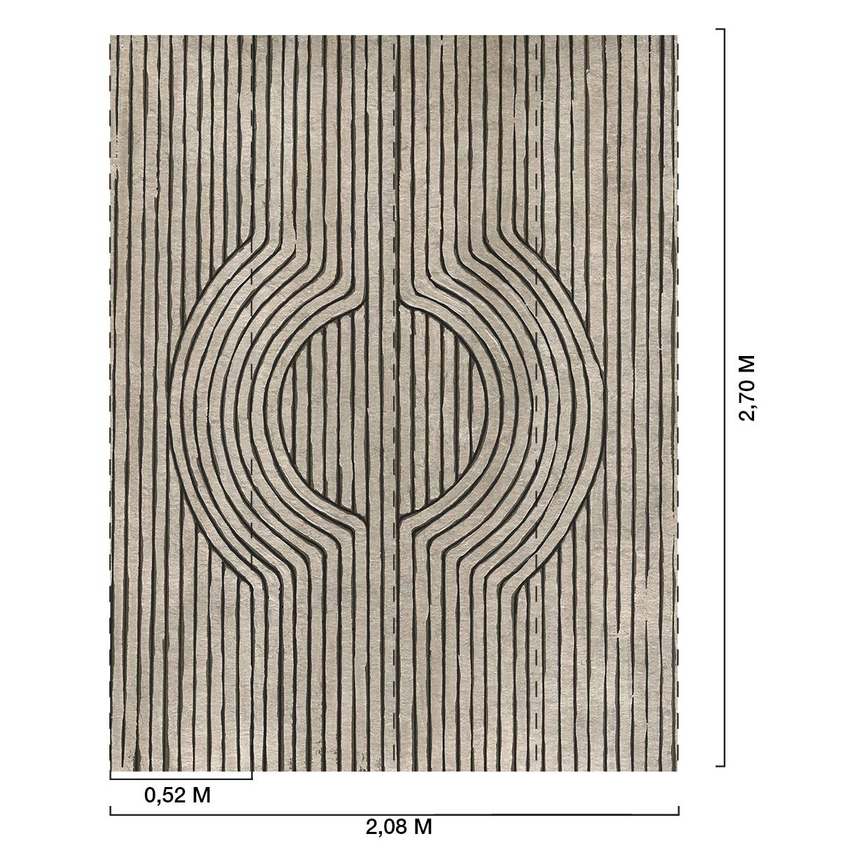 Papier peint graphique bois de cedre intissé, HEXOA