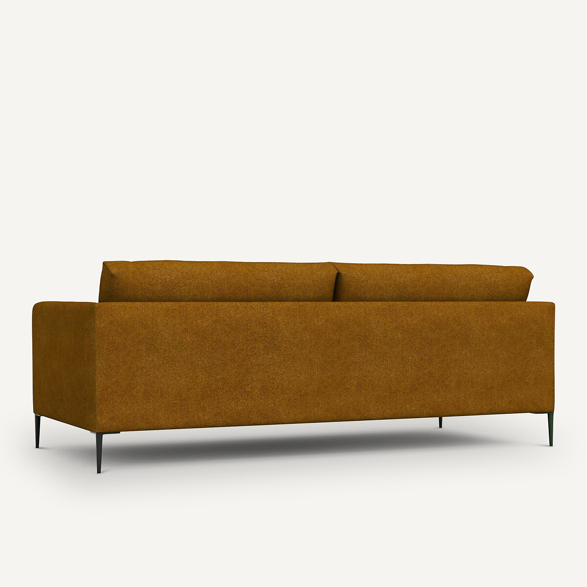 3- of 4-zits zetel in gemêleerde gevlochten stof Oscar, ontwerp Emmanuel Gallina amber honing, AM.PM X EMMANUEL GALLINA