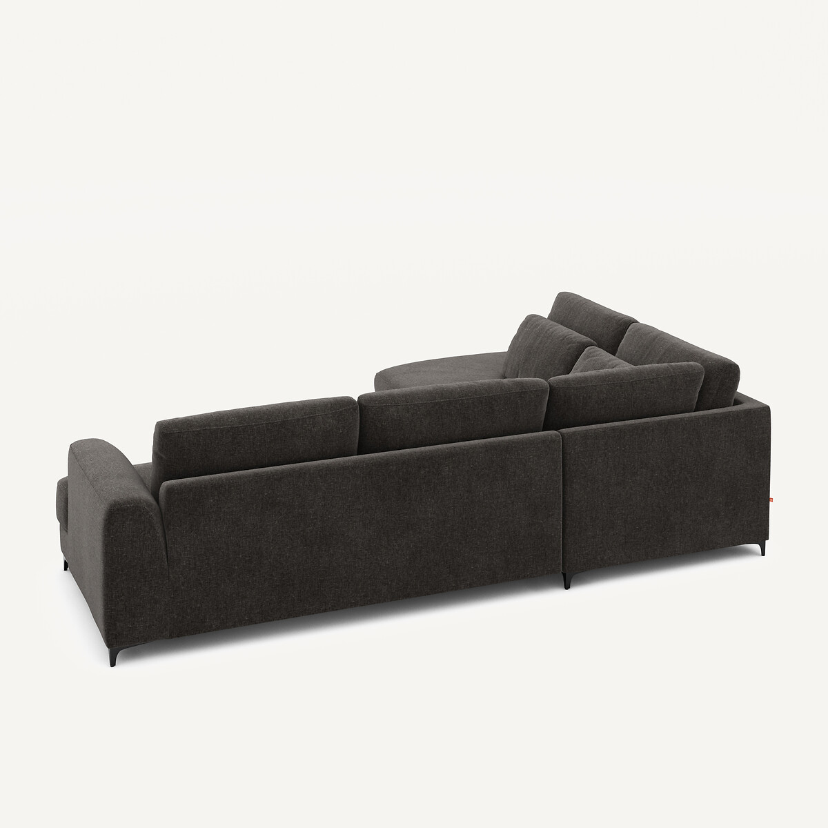 Canapé angle gauche conv velours chenille, Marsile basalte, AM.PM