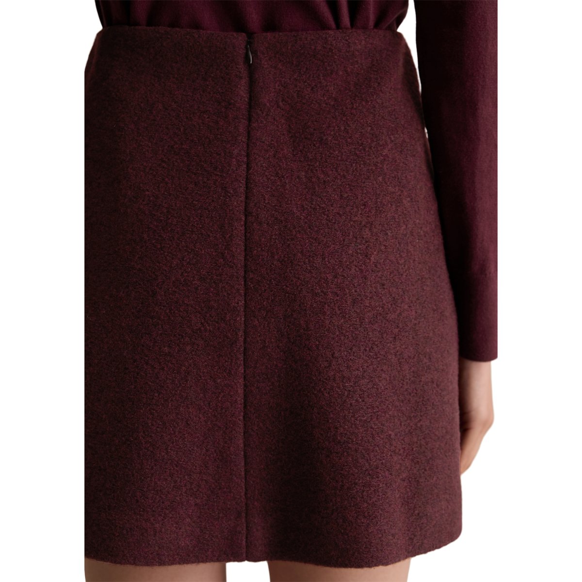Minijupe A-Shape en laine bouillie dunkelrot, MARC O’POLO DENIM