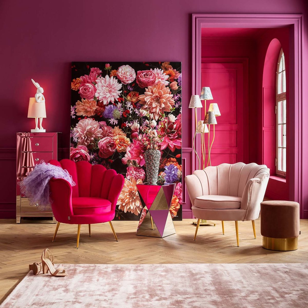 Table d'appoint en verre miroir, LUXURY argent, KARE DESIGN
