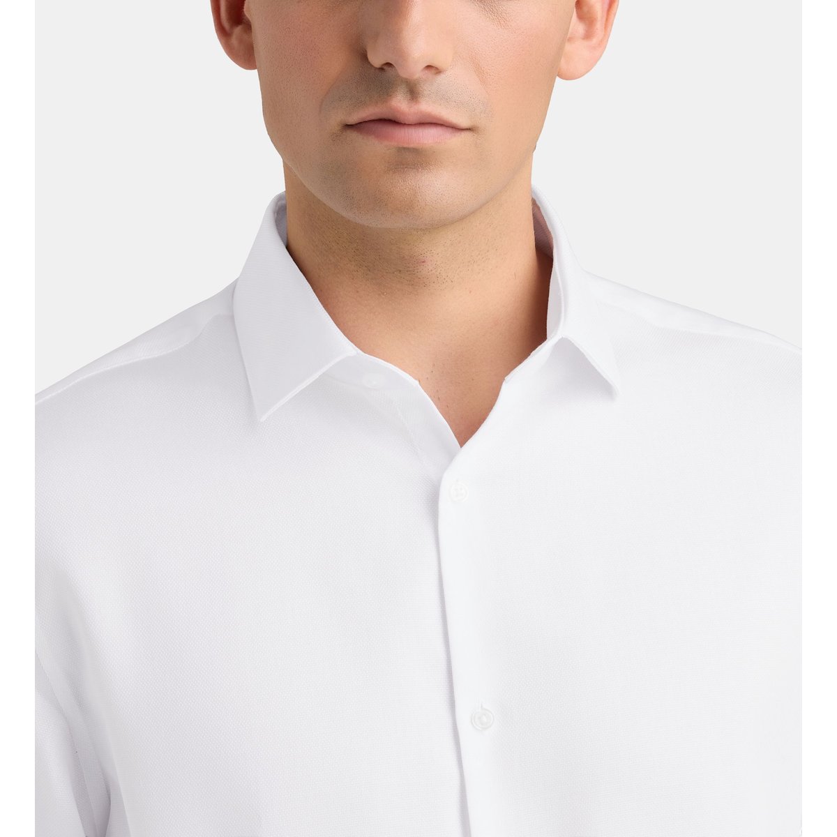Chemise droite hsrpin sans repassage coton blanc, GALERIES LAFAYETTE