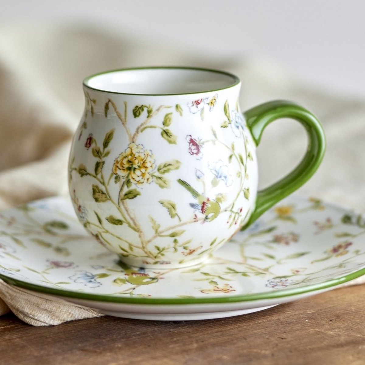 Assiette motif floral Bloomie set de 4 multicolore, BLOOMINGVILLE