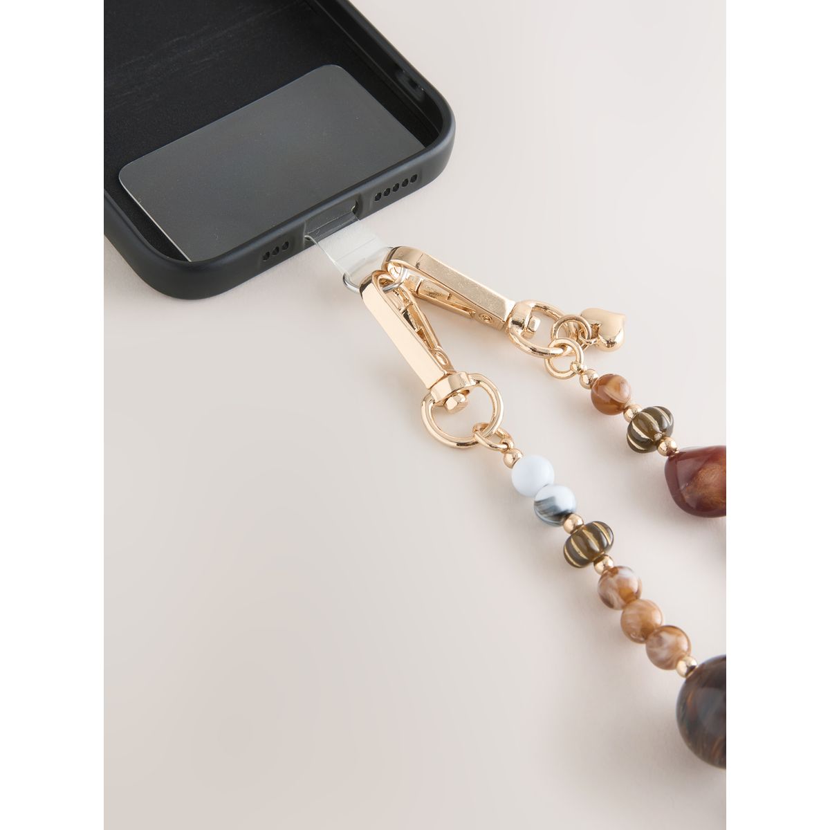 Sangle pour téléphone avec perles et résine bleu, NEXT