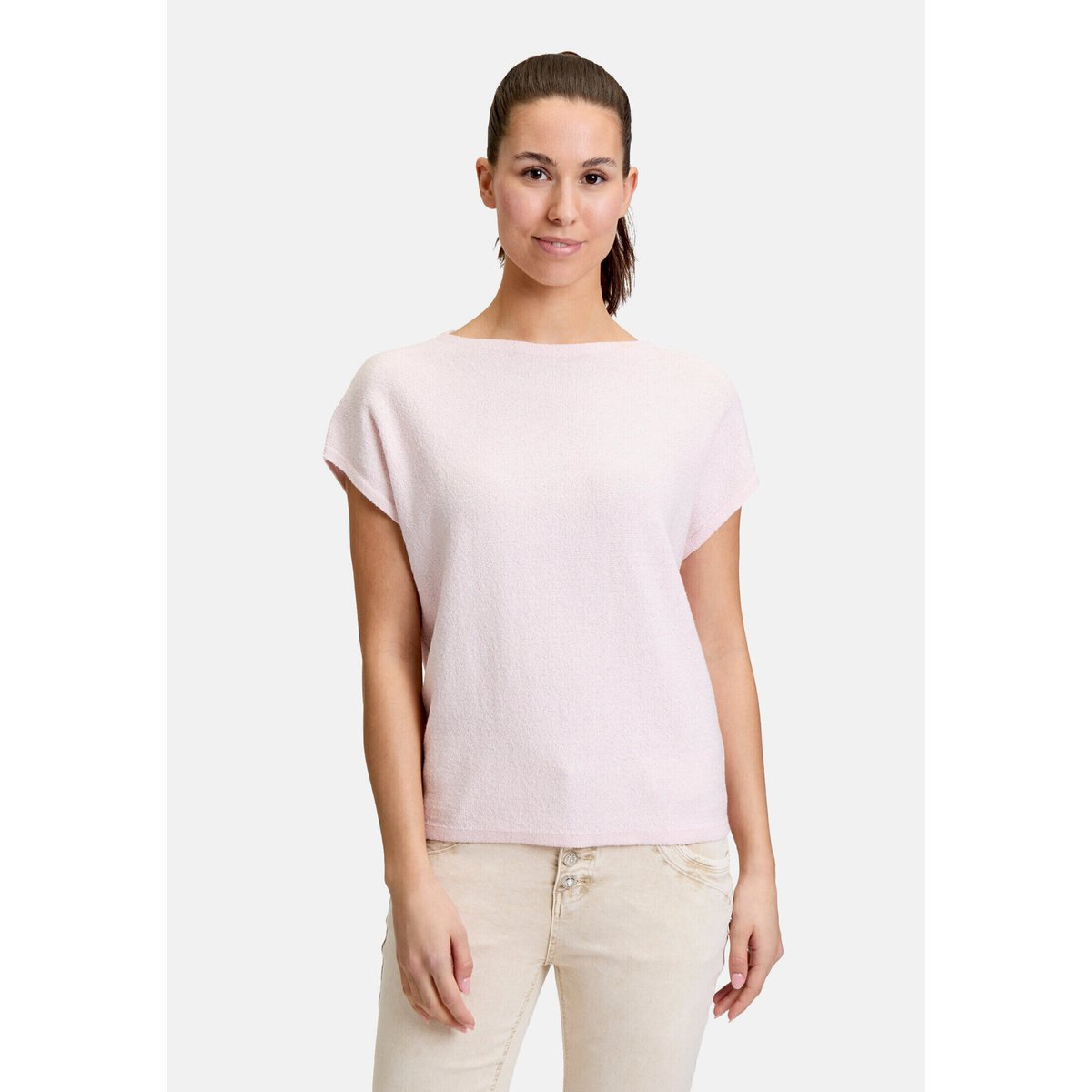 T-Shirt avec structure manches courtes rose dust melange, CARTOON