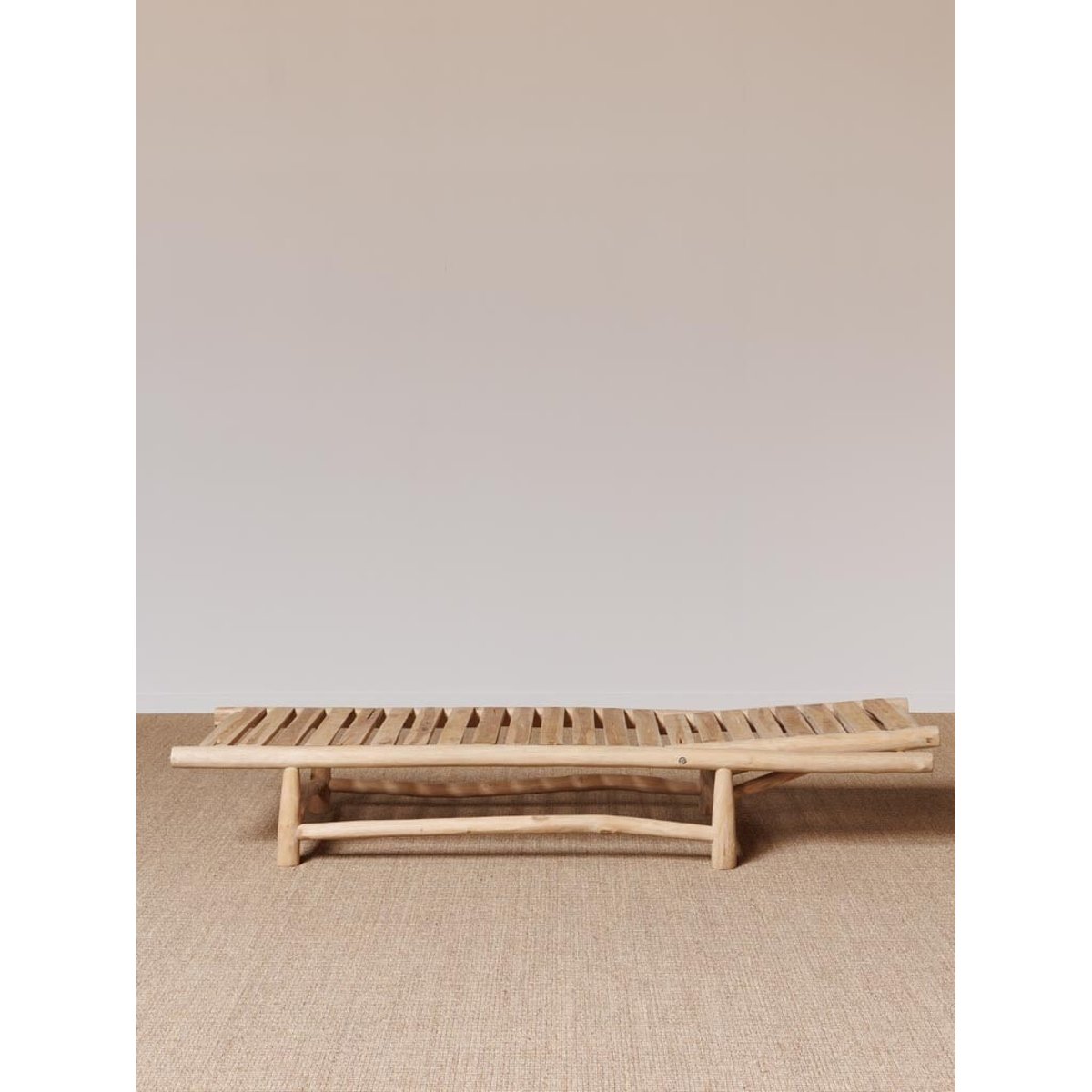 Chaise longue en teck BORA-BORA bois clair, CHEHOMA