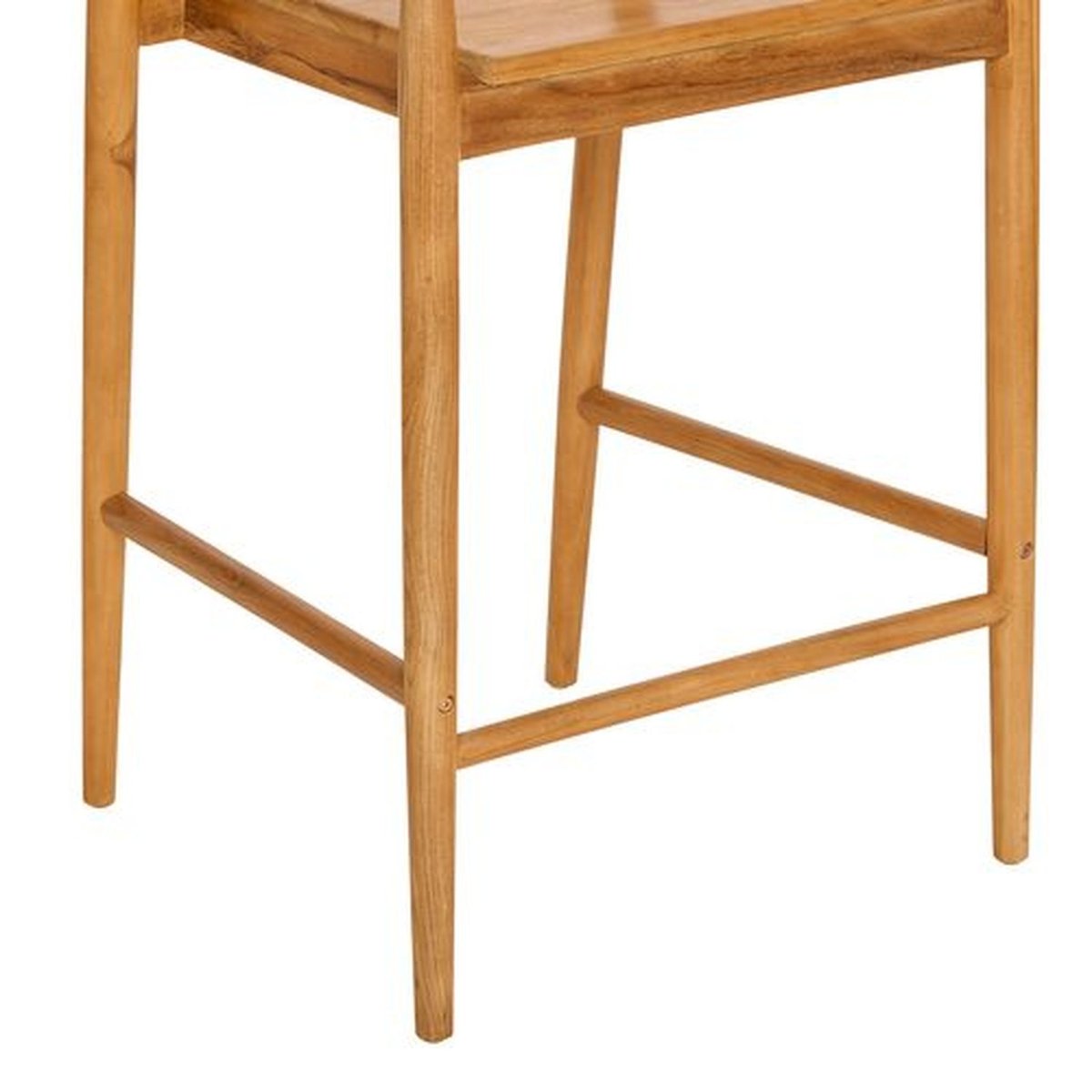 Lot de 2 tabourets de bar en teck naturel MIYAKO marron, TOILINUX