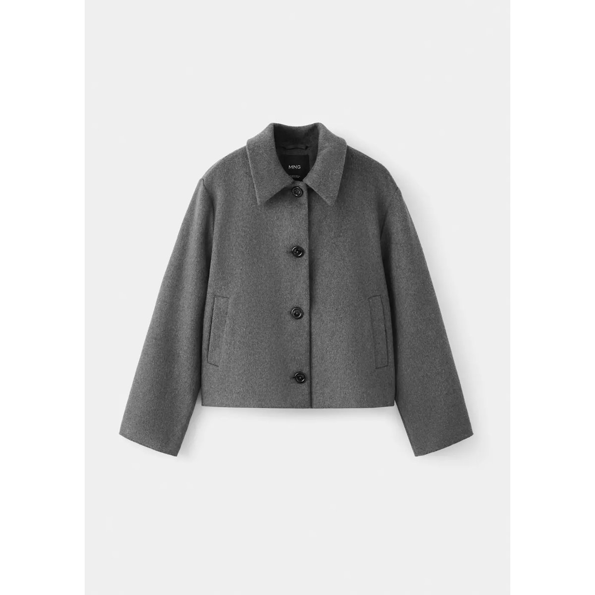 Veste déstructurée en laine gris chiné moyen, MANGO TEEN