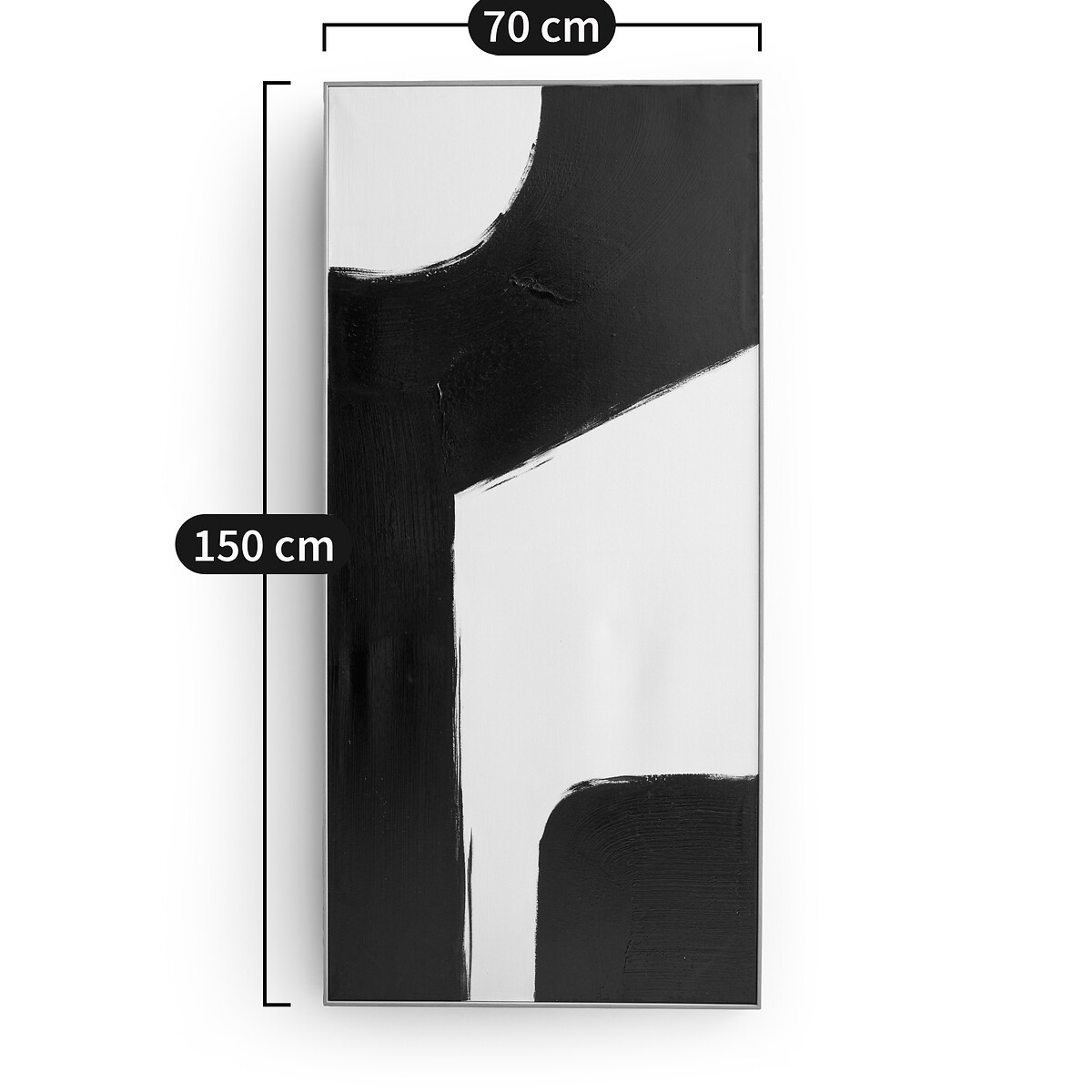 Lot de deux toiles peintes à la main, Dopio noir/blanc, AM.PM