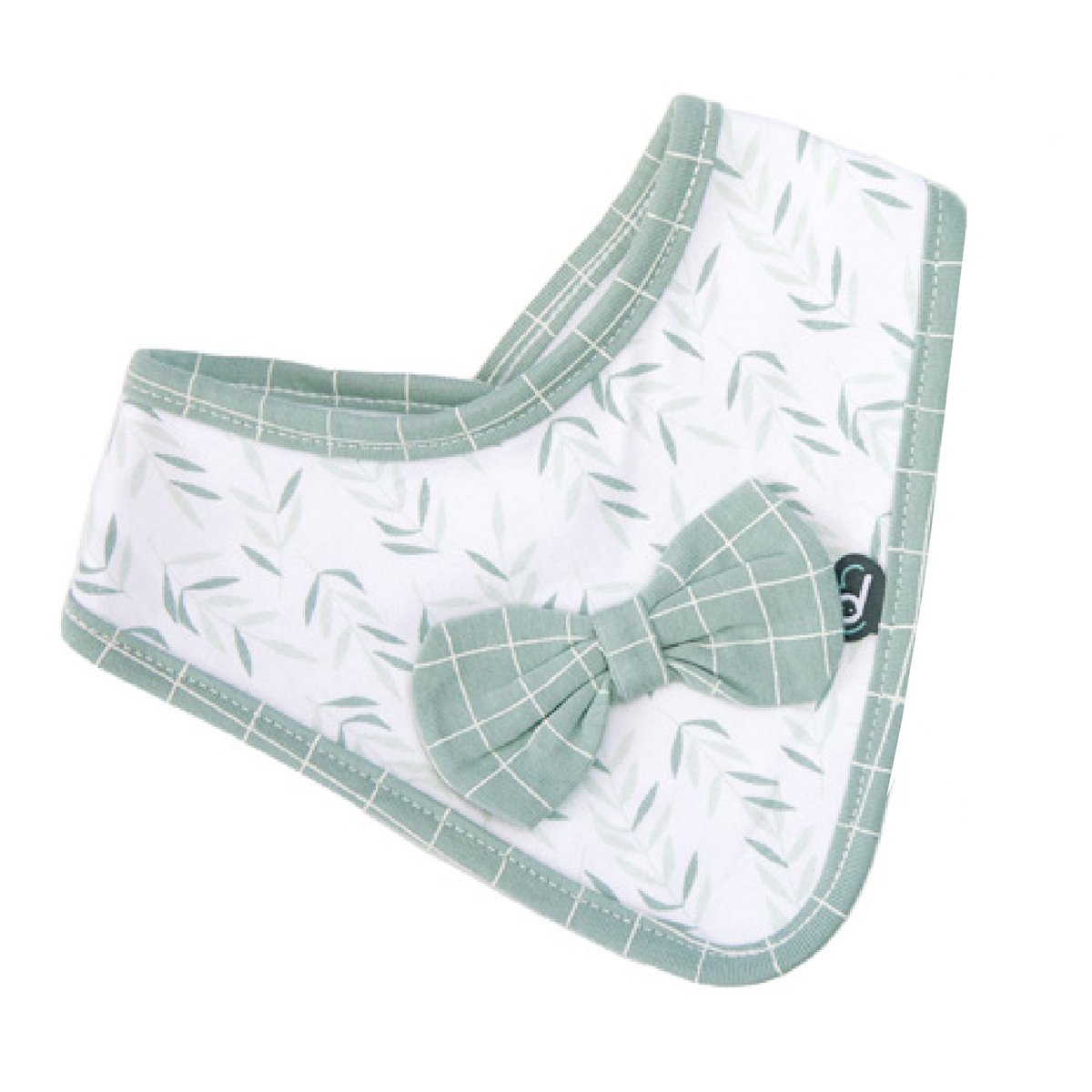 Lot de 2 bavoirs bandana esprit nature vert, HOME MAISON