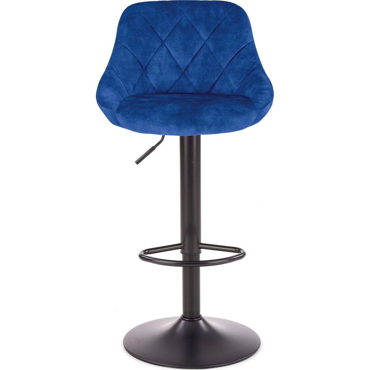 Tabouret de bar réglable en velours matelassé gris cendré velours, RECOLLECTION
