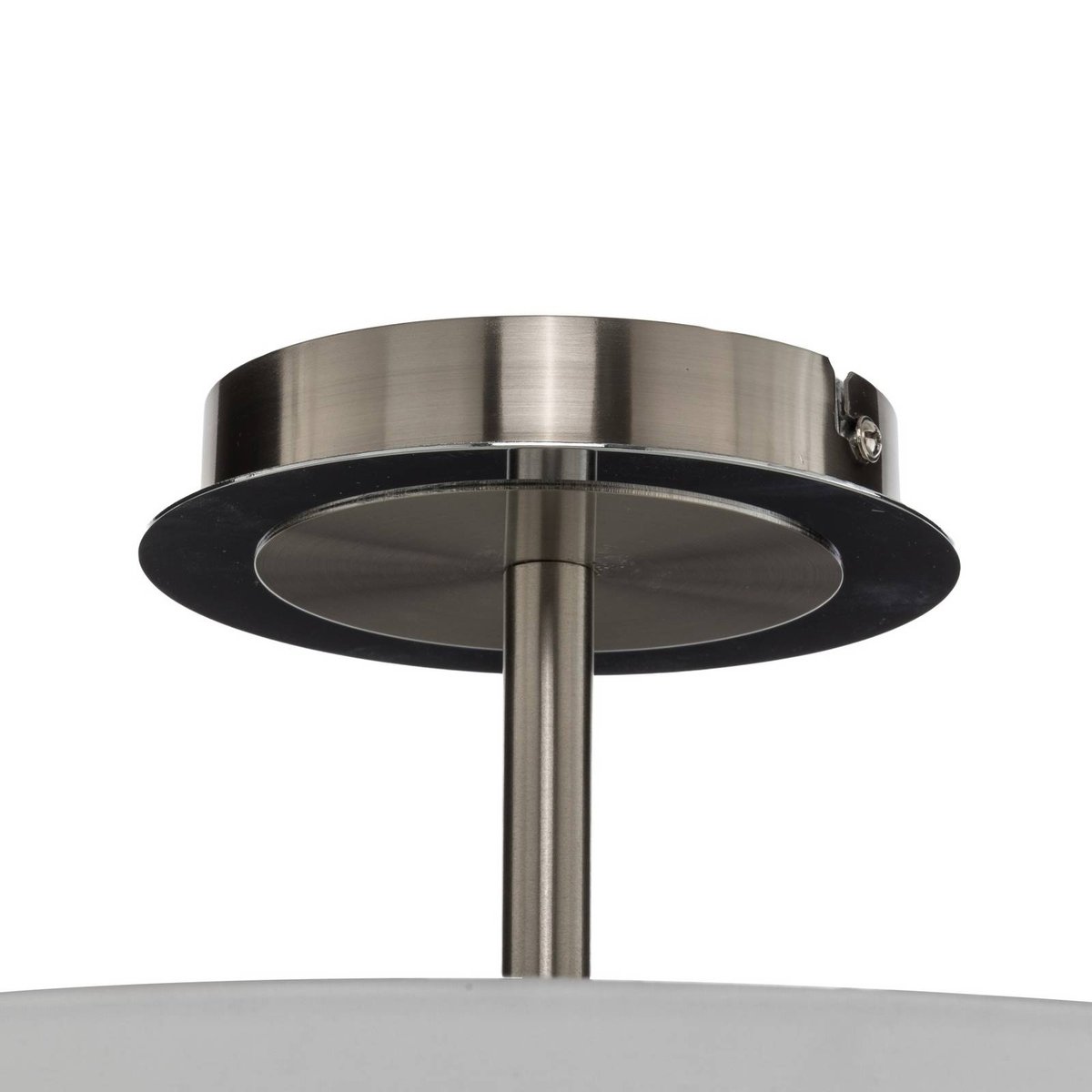 Plafonnier en textile moderne, Josia blanc, nickel mat, chrome, LINDBY