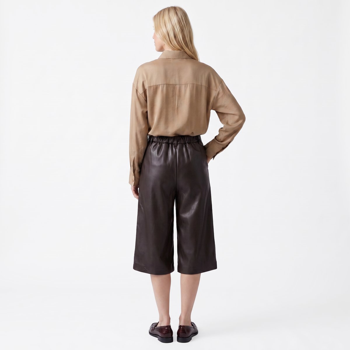 Chemise col lavallière à nouer, manches longues et coupe fluide VALONA beige, ARTLOVE