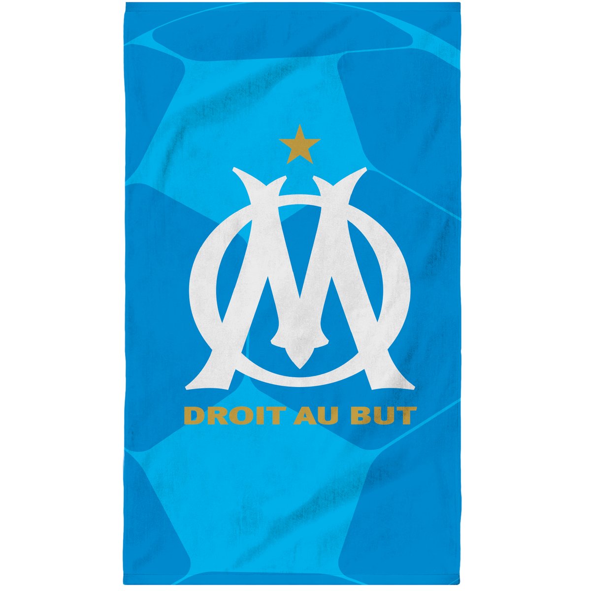 Serviette de bain et de plage imprimé 100% coton, OM HARIT bleu, OLYMPIQUE DE MARSEILLE