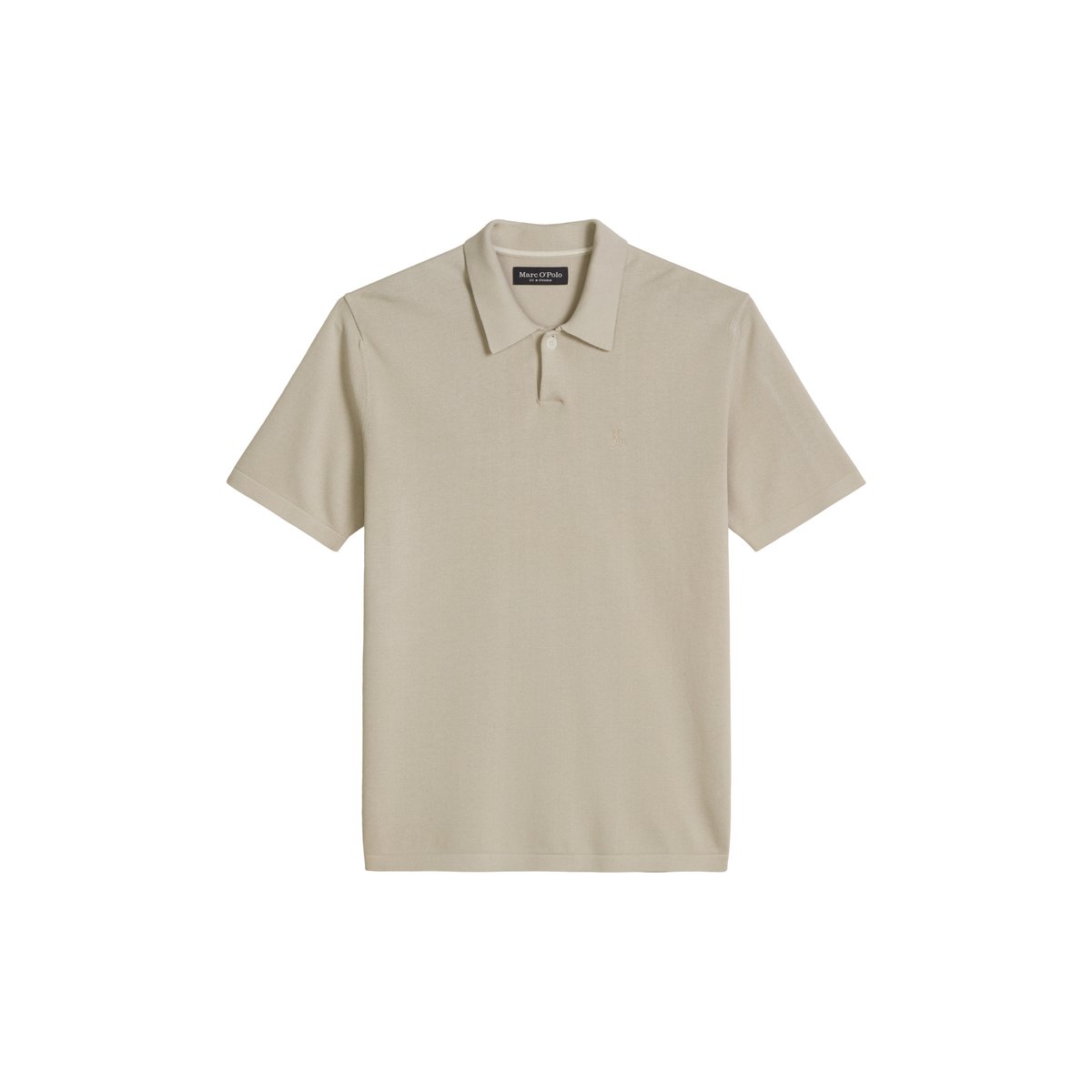 Polo en tricot régulier en pur coton bio gris clair, MARC O'POLO