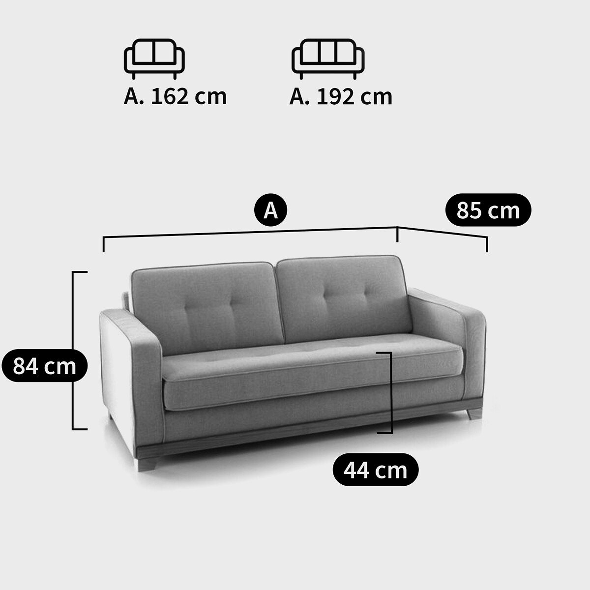 Canapé polyester, 2 ou 3 places, Ajis bleu nuit, SO'HOME