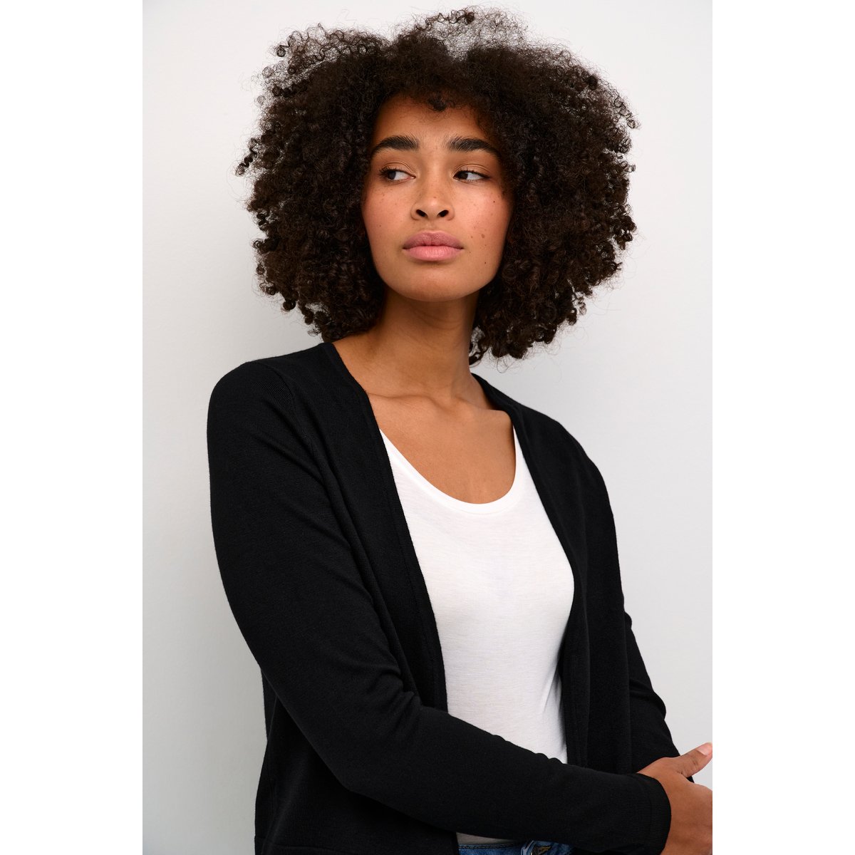 Cardigan à tricot noir black deep, KAFFE
