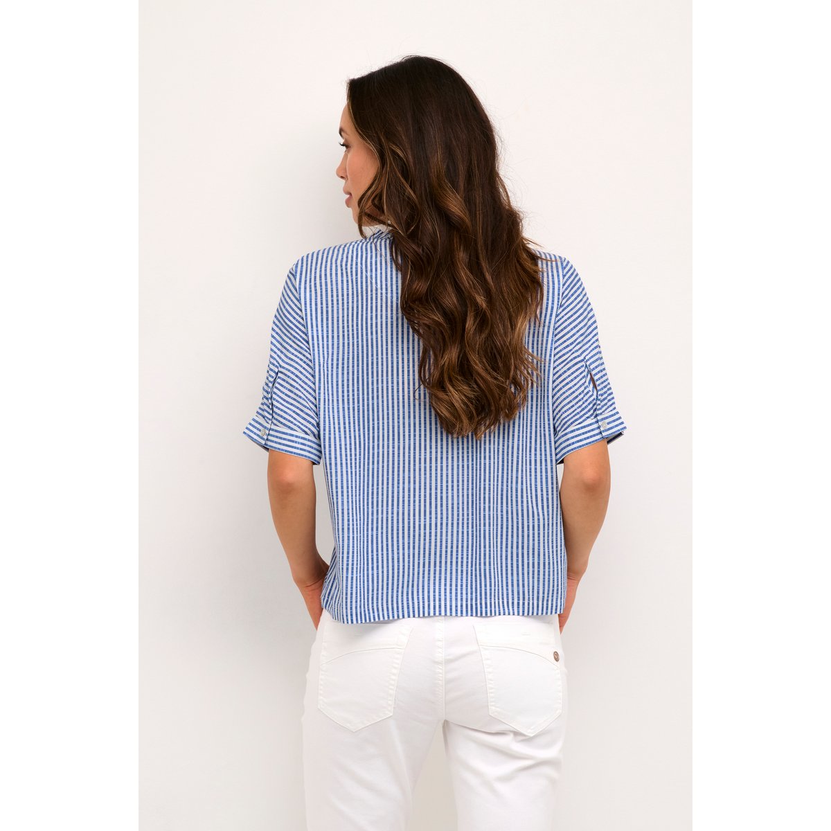 Chemise à manches courtes bleu rayures blue milkboy, CREAM