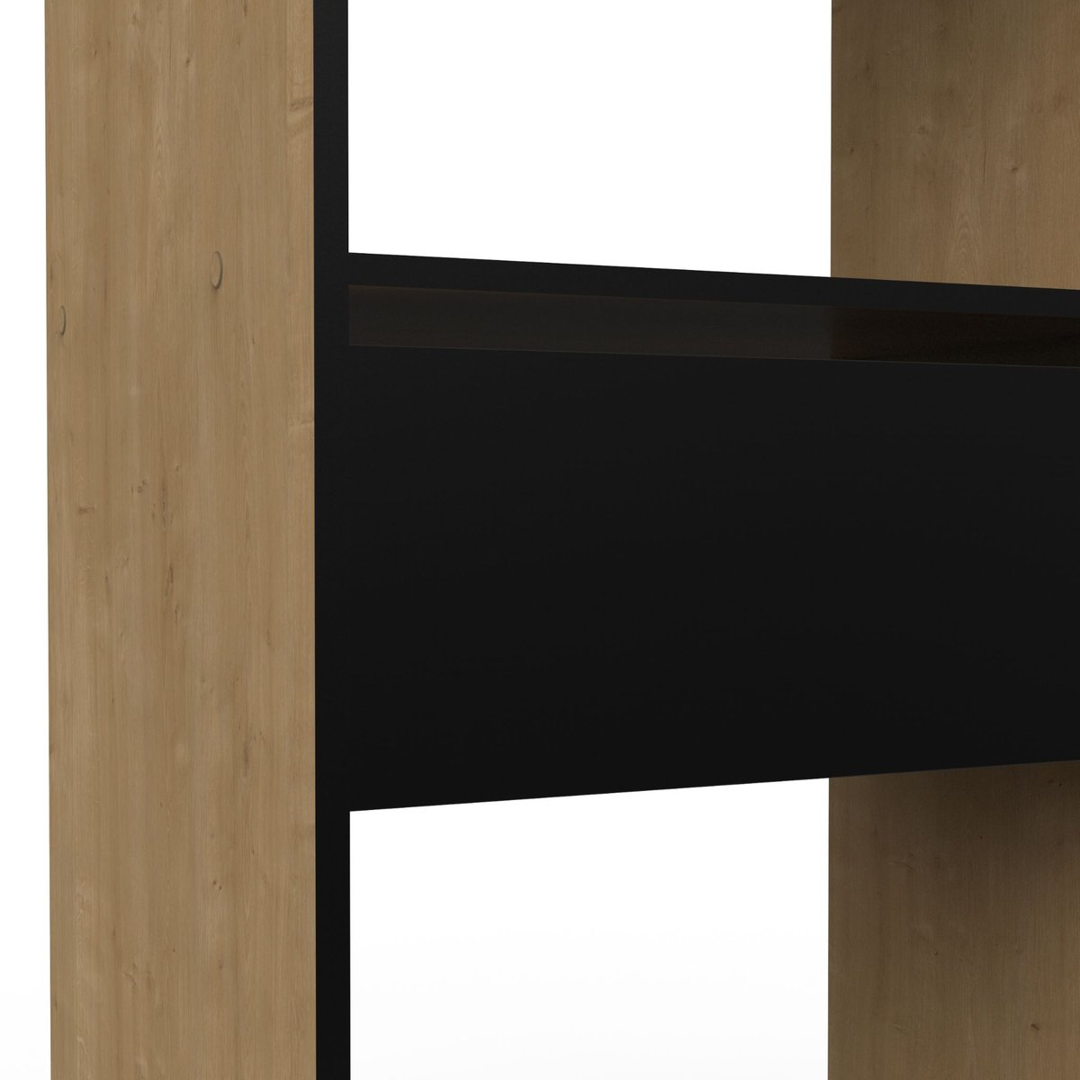 Dressing ouvert avec rideau, extensible bois foncé, TERRE DE NUIT