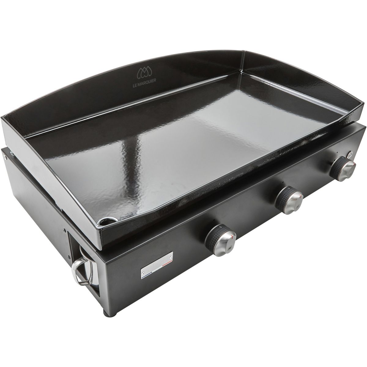 Plancha gaz Pure 375 Noir 3 brûleurs à poser, 75x40 cm noir, LE MARQUIER