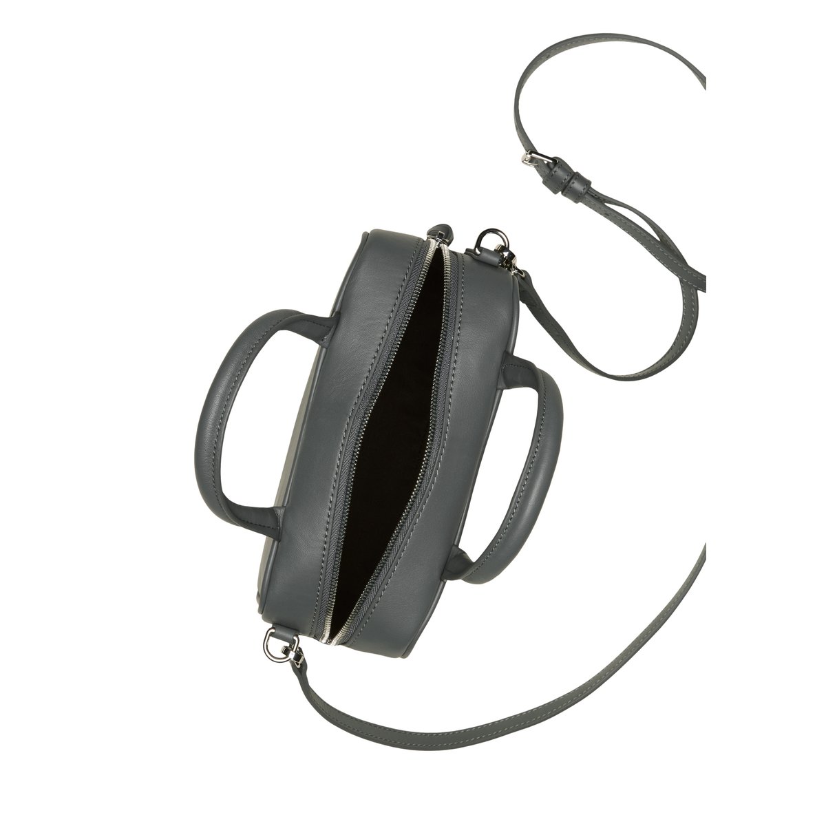Sac à bandoulière small en cuir de vache noble gris foncé, MARC O'POLO