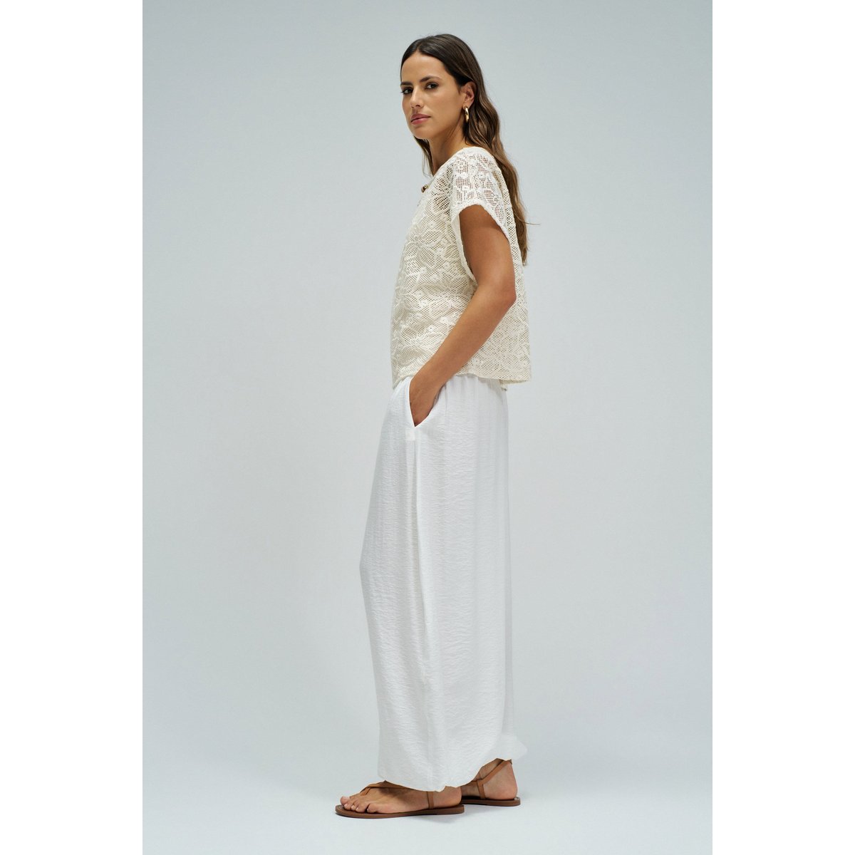 T-SHIRT EN CROCHET beige, SALSA JEANS