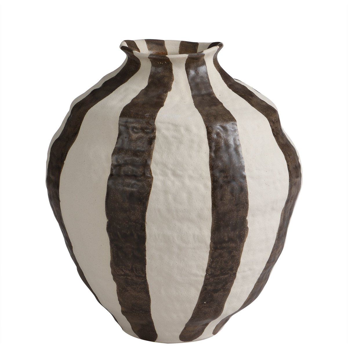 Vase décoratif en céramique artisanale H30 RIVAGE marron, SIA DECO