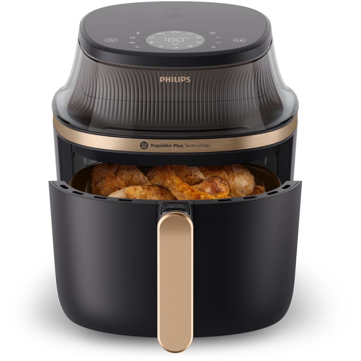Airfryer NA332/00 Friteuse sans huile avec fenêtre de cuisson Noir/Doré, Série 3000 6.2L couleur unique, PHILIPS