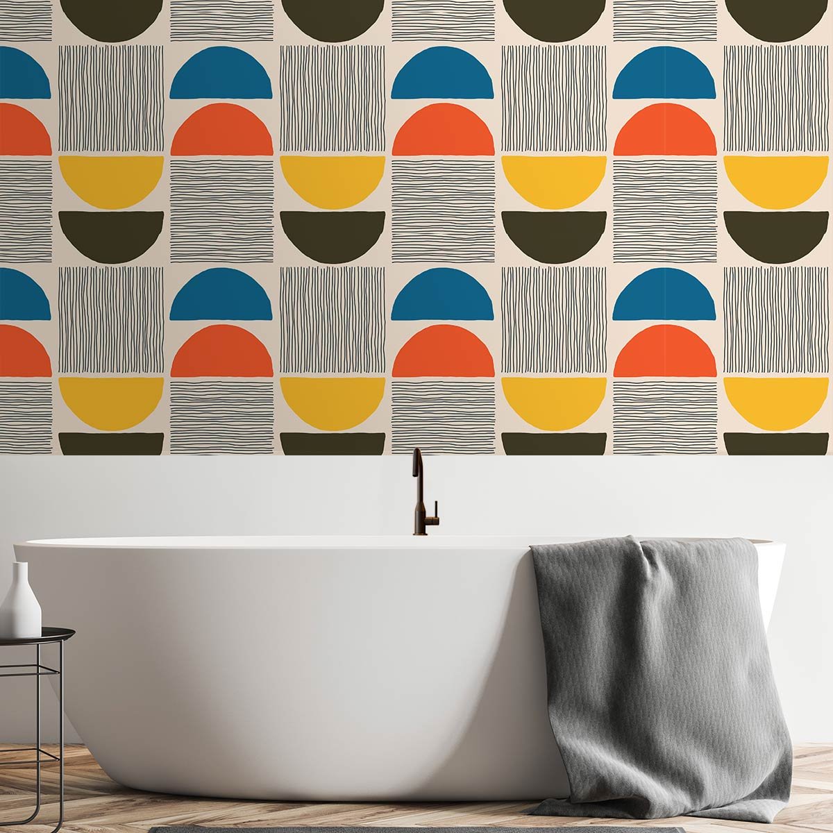 Papier peint, lilly blue bleu, HEXOA