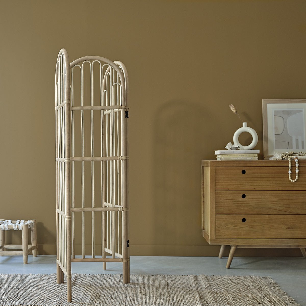 Paravent en rotin  BOHO naturel, BERAH GETAH