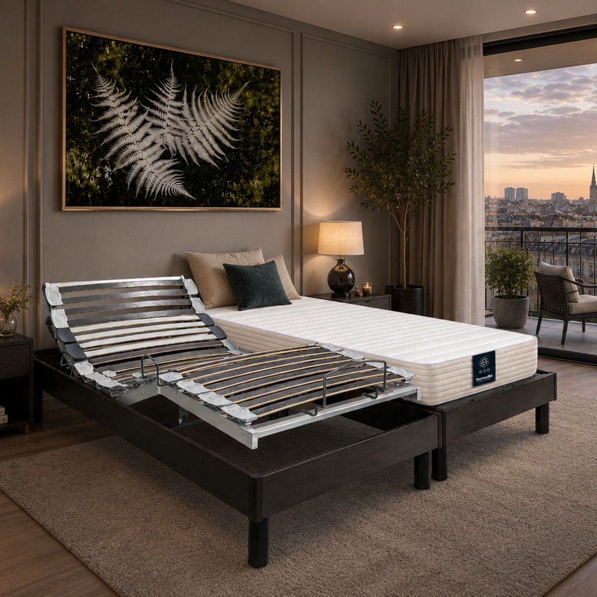 Matelas de relaxation latex confort ferme Hortense couleur unique, DUNLOPILLO