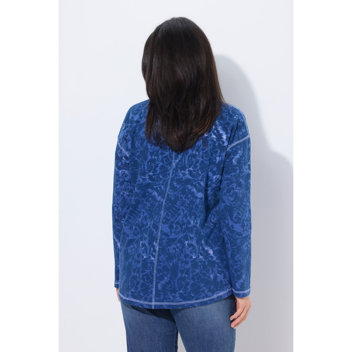 Sweat-shirt motif papillons bleu encre, ULLA POPKEN
