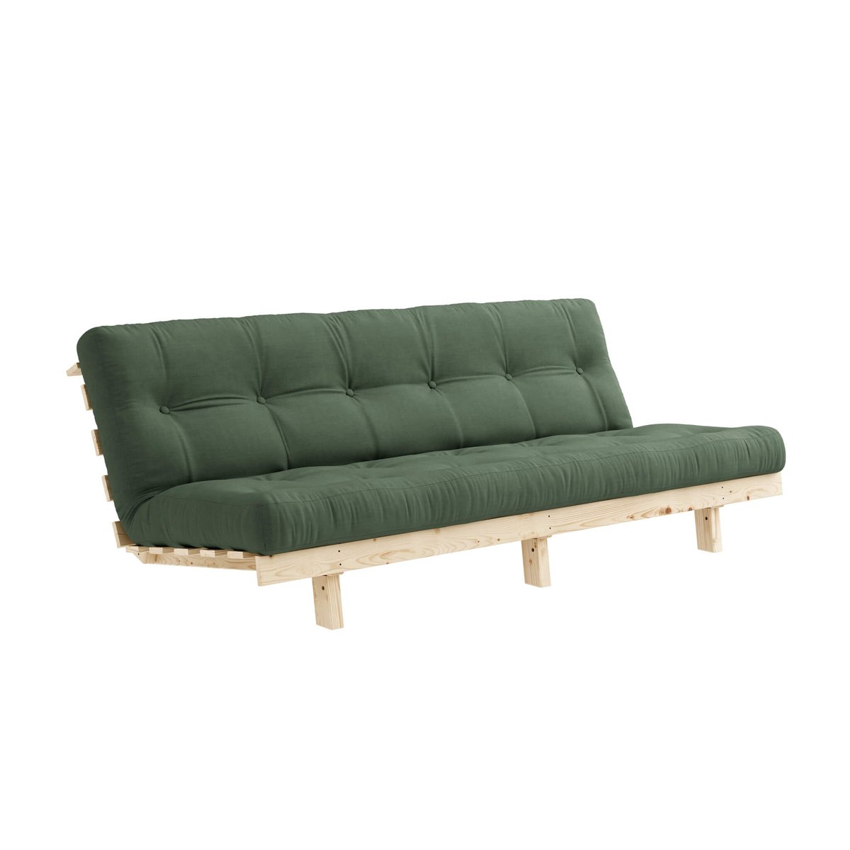 Banquette ajustable LEAN avec matelas futon kaki, KARUP DESIGN