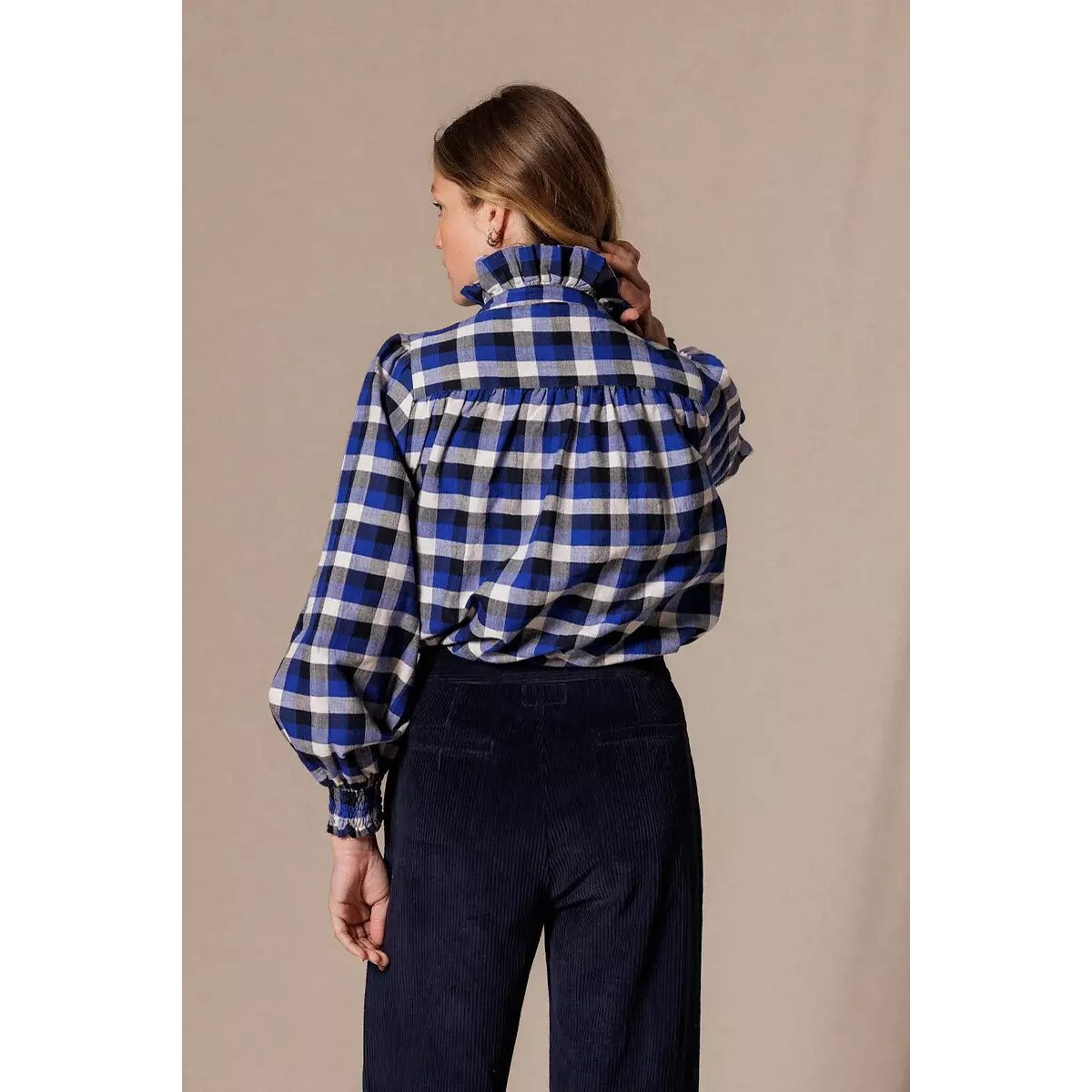 Pantalon large en velours côtelé, POMARI indigo, APACHES COLLECTIONS