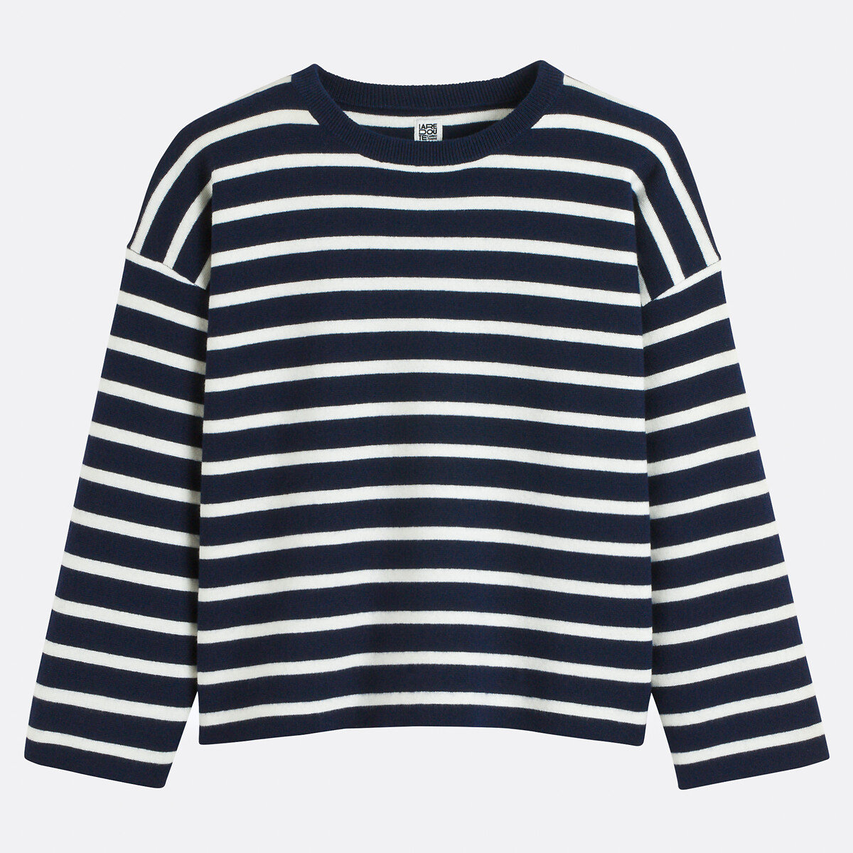 Pull col rond rayé, Signature GUILLAUME rayé marine/ivoire, LA REDOUTE COLLECTIONS