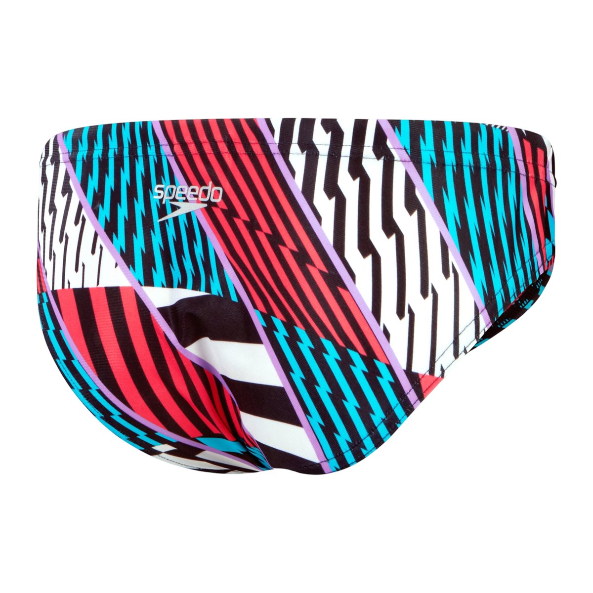 Culotte de bain à taille basse élastiquée motif/style rayures contrastées rouge, SPEEDO