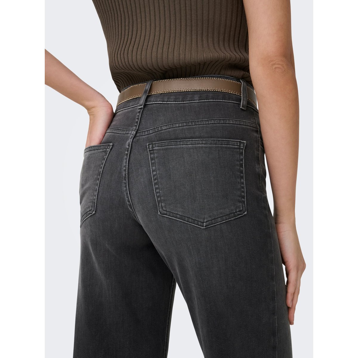 Jean À Jambe Large washed black, ONLY