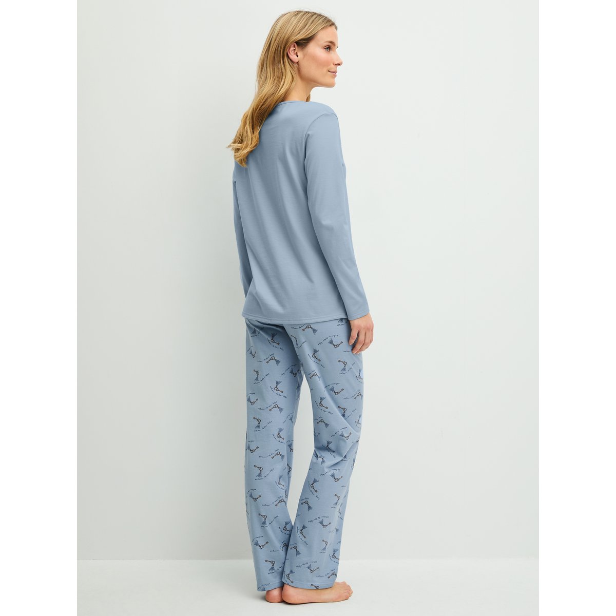 manches longues Coton HOTEL NIGHTS dusty grey, CALIDA