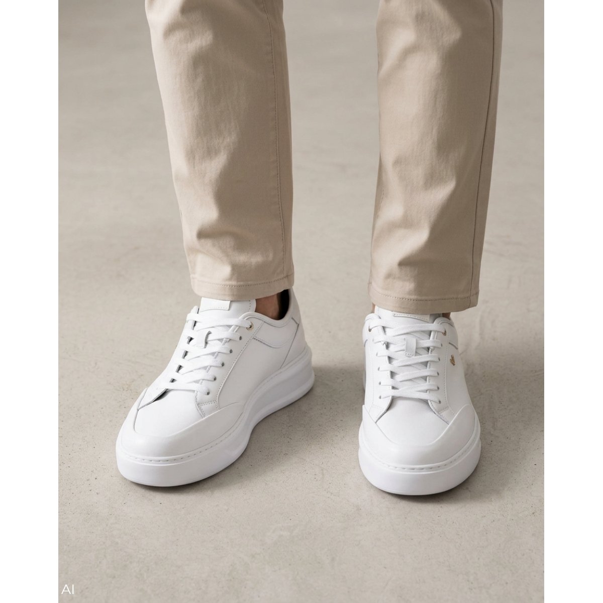 Baskets cuir Sullivan blanco, MARTINELLI