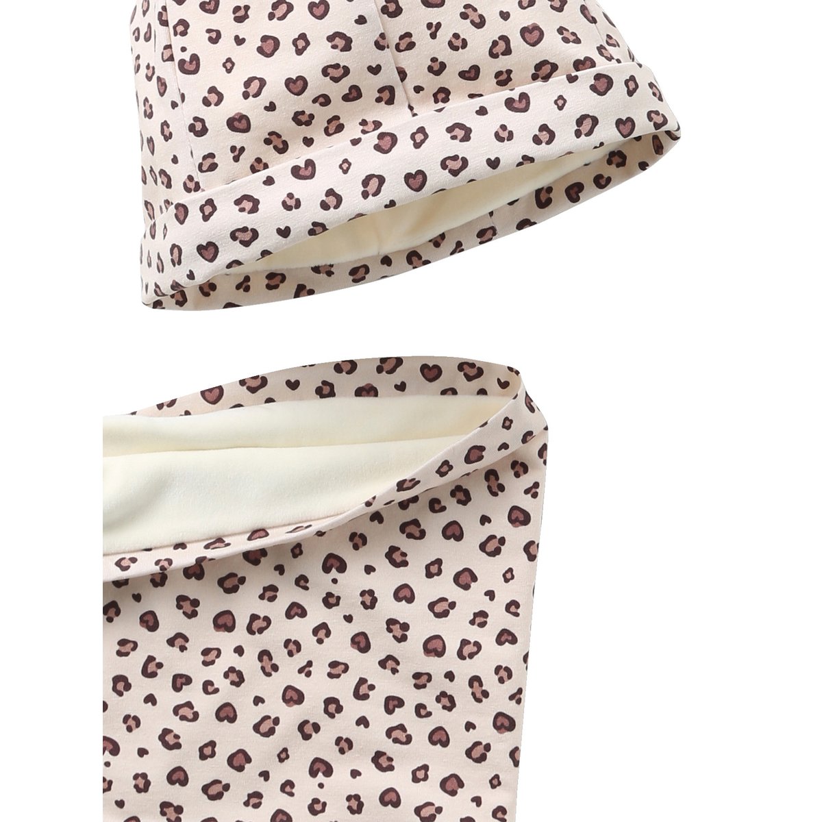 Ensemble bonnet et snood jersey beige, VERTBAUDET