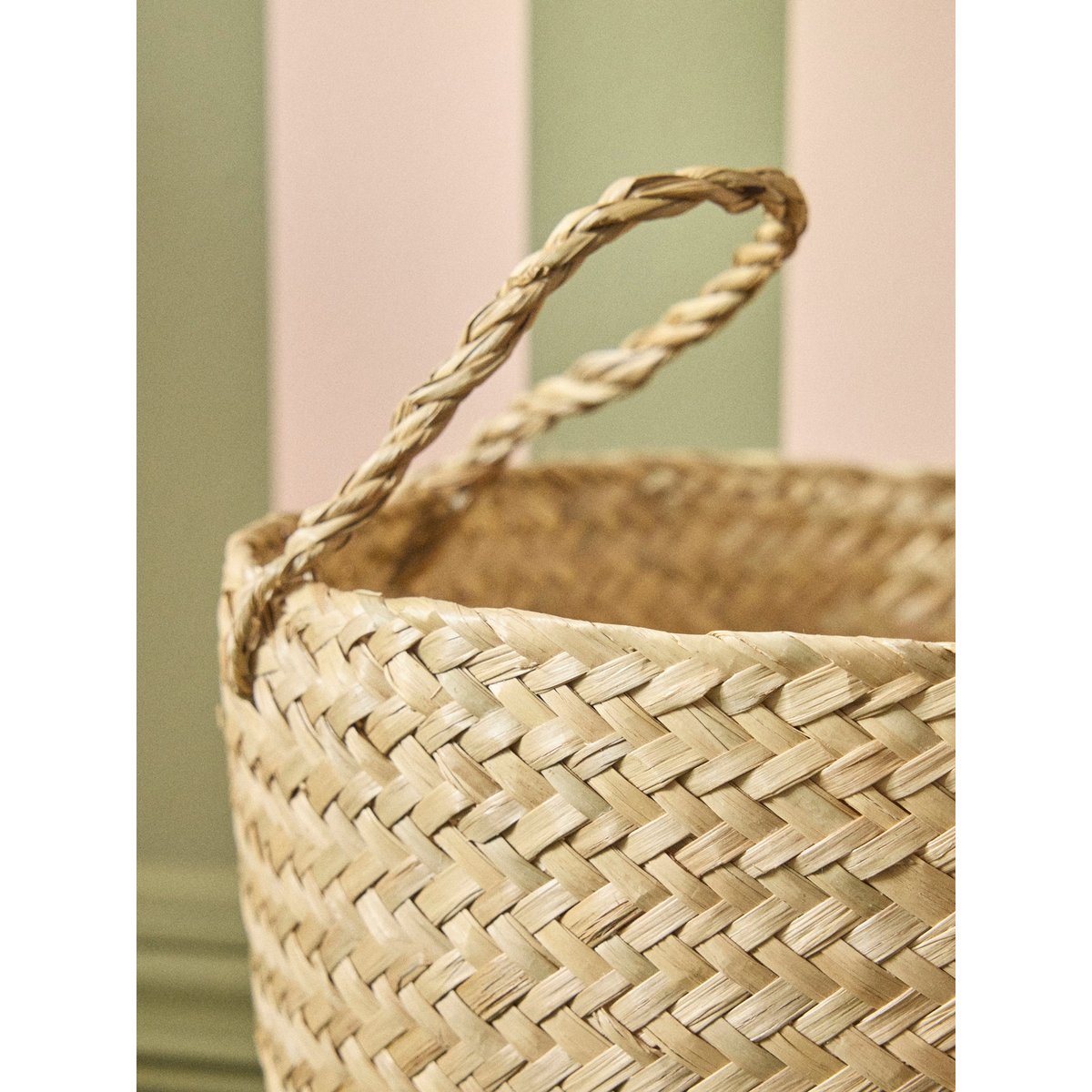 Panier en rotin par lot de 2 beige clair uni, CYRILLUS