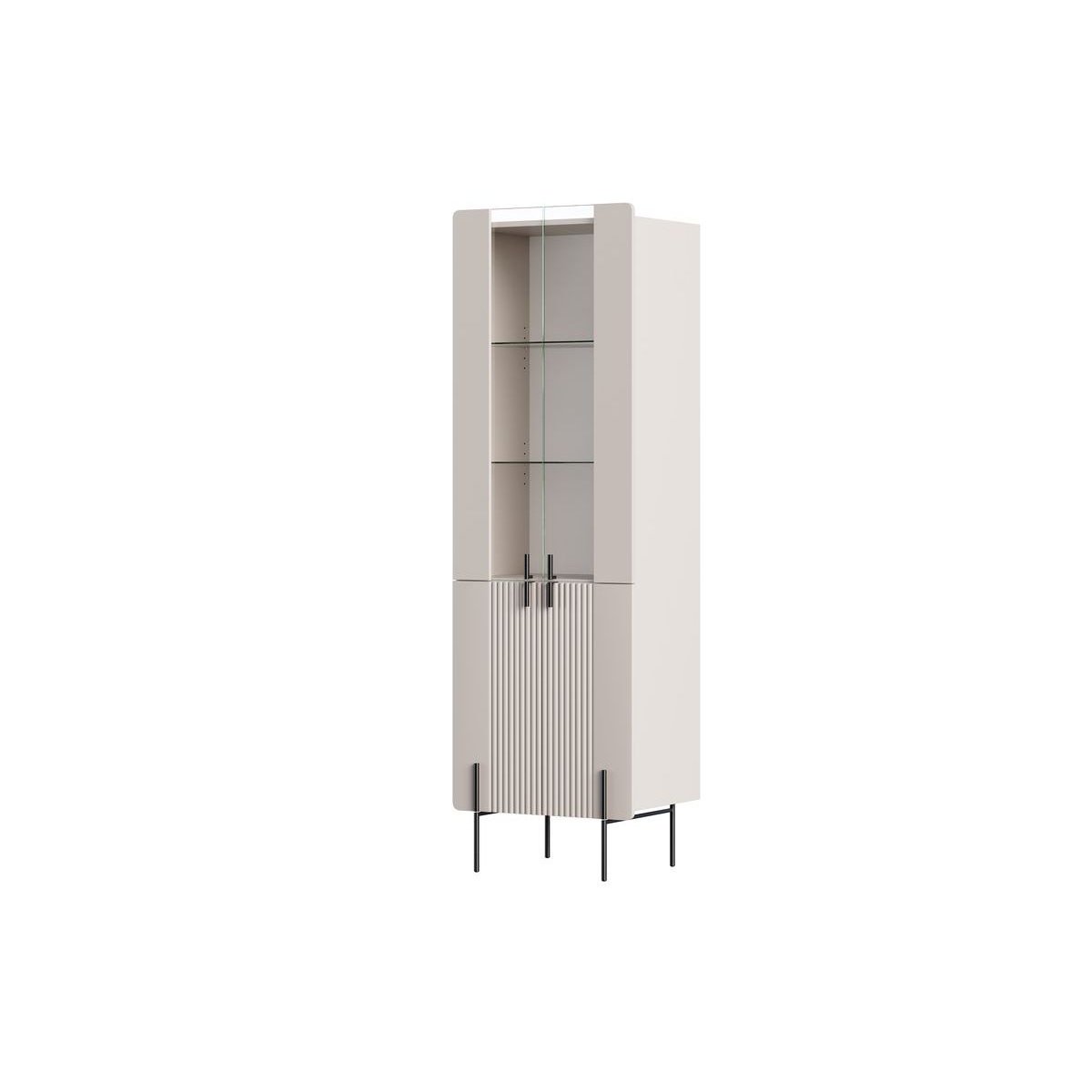 Vitrine 60 cm 2 portes, MATHILDE beige, BOBOCHIC